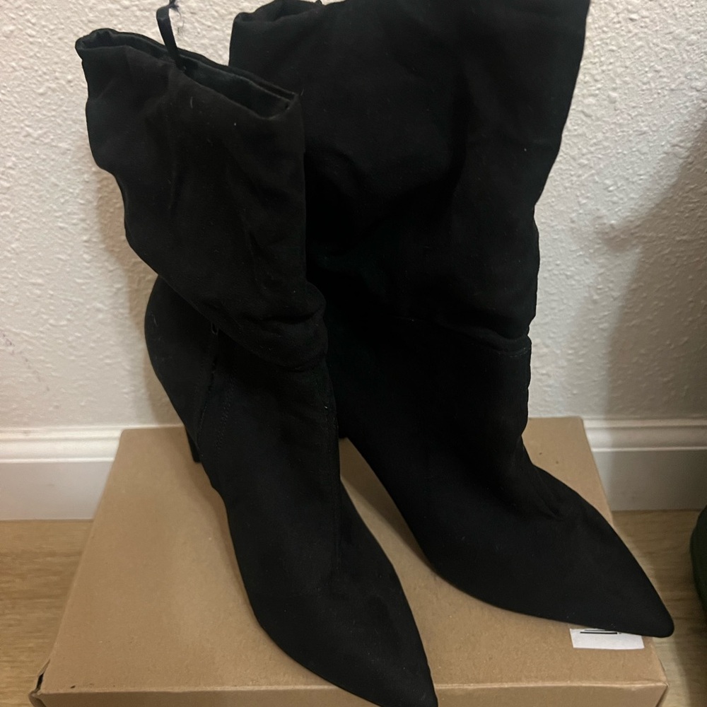 Express women’s faux suede ankle boots